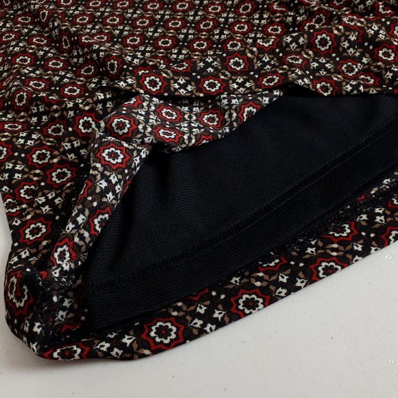 Sag Harbor Red Brown Floral Print Maxi Skirt - Picture 7 of 12